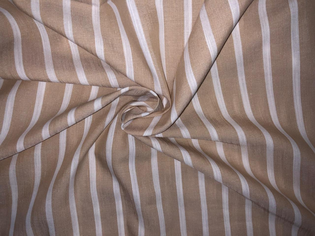 100% Cotton Poplin 58" wide  stripes available in 2 colors beige and chocolate brown[17811/812]