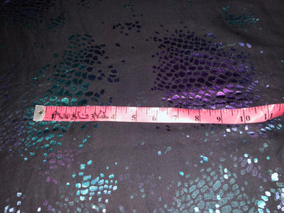 Silk georgette  fabric black with blue ,teal and purple abstract  Brasso  44&quot;[18817]