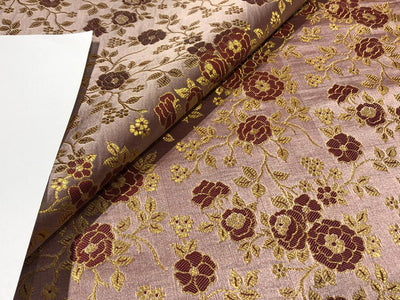 Silk Brocade fabric 44" wide floral Jacquard with metallic gold available in 2 colors BRO937[1/2]