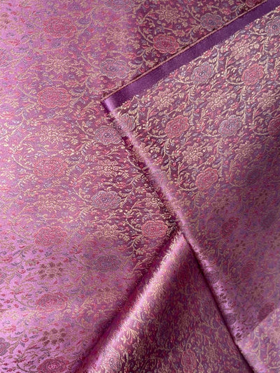 Silk Brocade fabric pinkish lavender intricate floral  BRO1082[3]