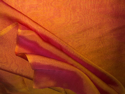 Silk flat chiffon fabric 54"2tone available in 3 colors blue x pink, orange x pink and peach x green