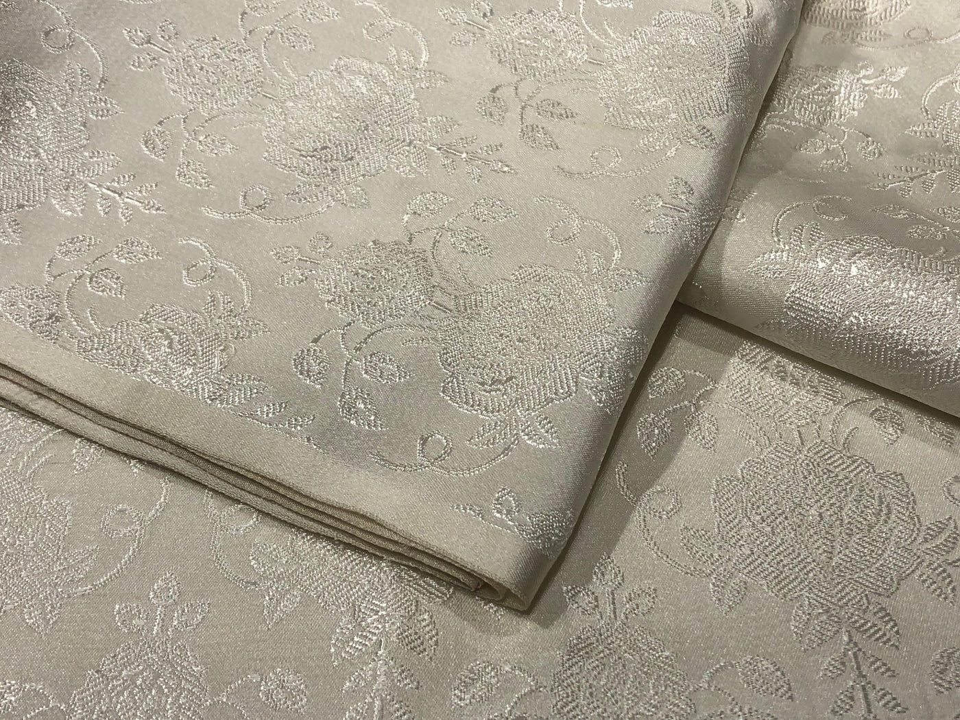 Silk Brocade fabric white ivory self jacquard jacquard BRO1025[4]