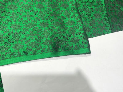 Silk Brocade Fabric Green & Black color Vestment Design 44" wide BRO213[5]