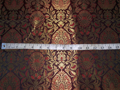 Silk Brocade fabric  jacquard available in 7 colors mulberry, burgundy, candy pink, teal, mustard, green x red  and turquoise BRO1026