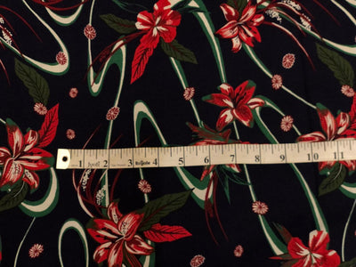 100% Cotton available in 2 prints and colors  print 58" wide red floral and indigo floral [18623/24]