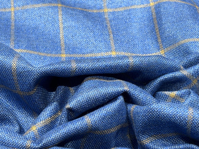 Suiting Huddersfield blend — 100% bamboo available in 2 colors Grey with a dash of purple and blue with mustard[17755/56]