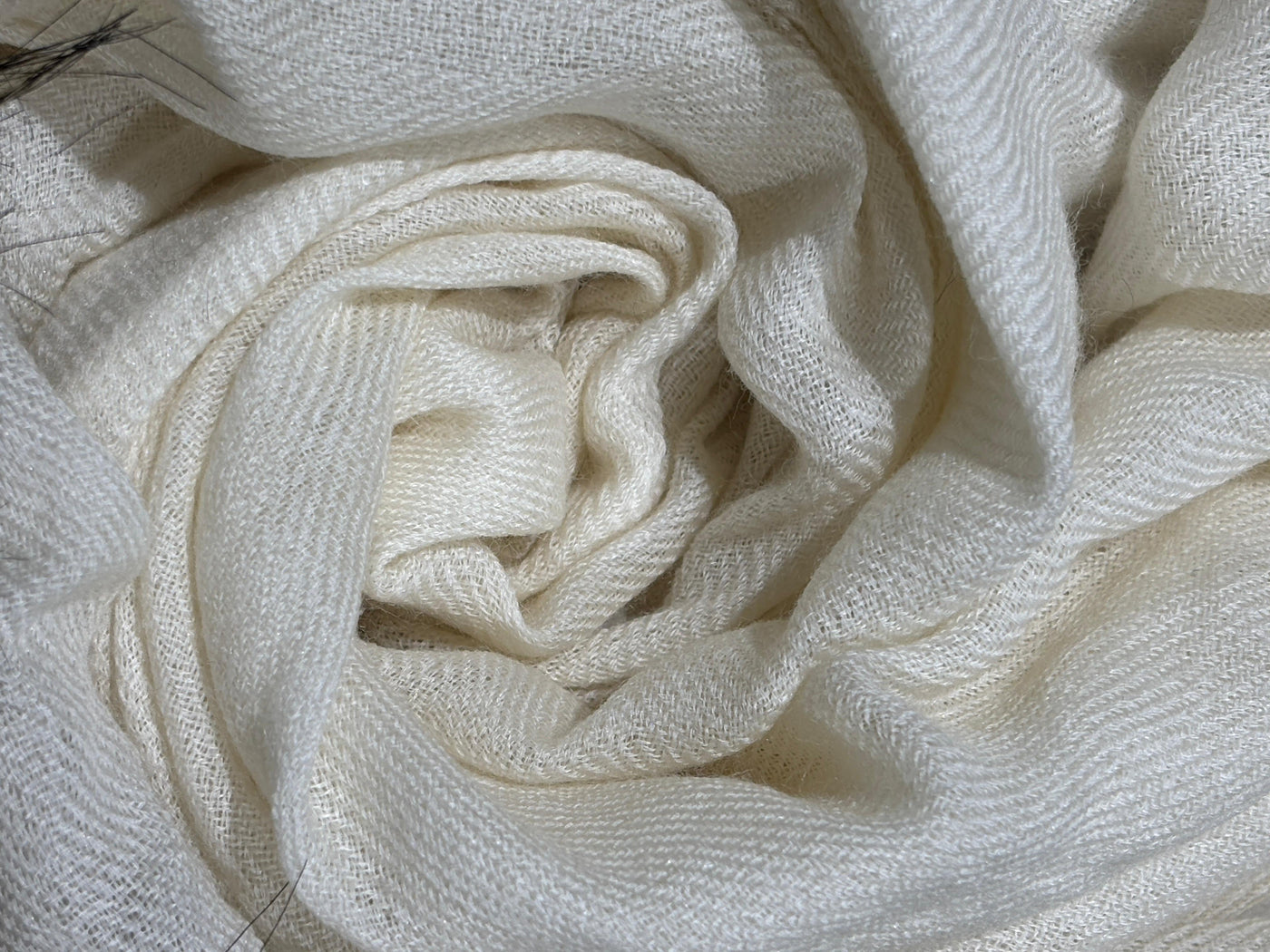 SILK pashmina stole with fur 29" wide and 77" long