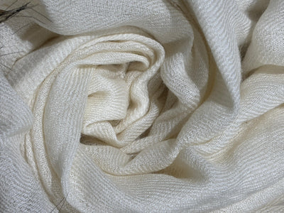 SILK pashmina stole with fur 29" wide and 77" long