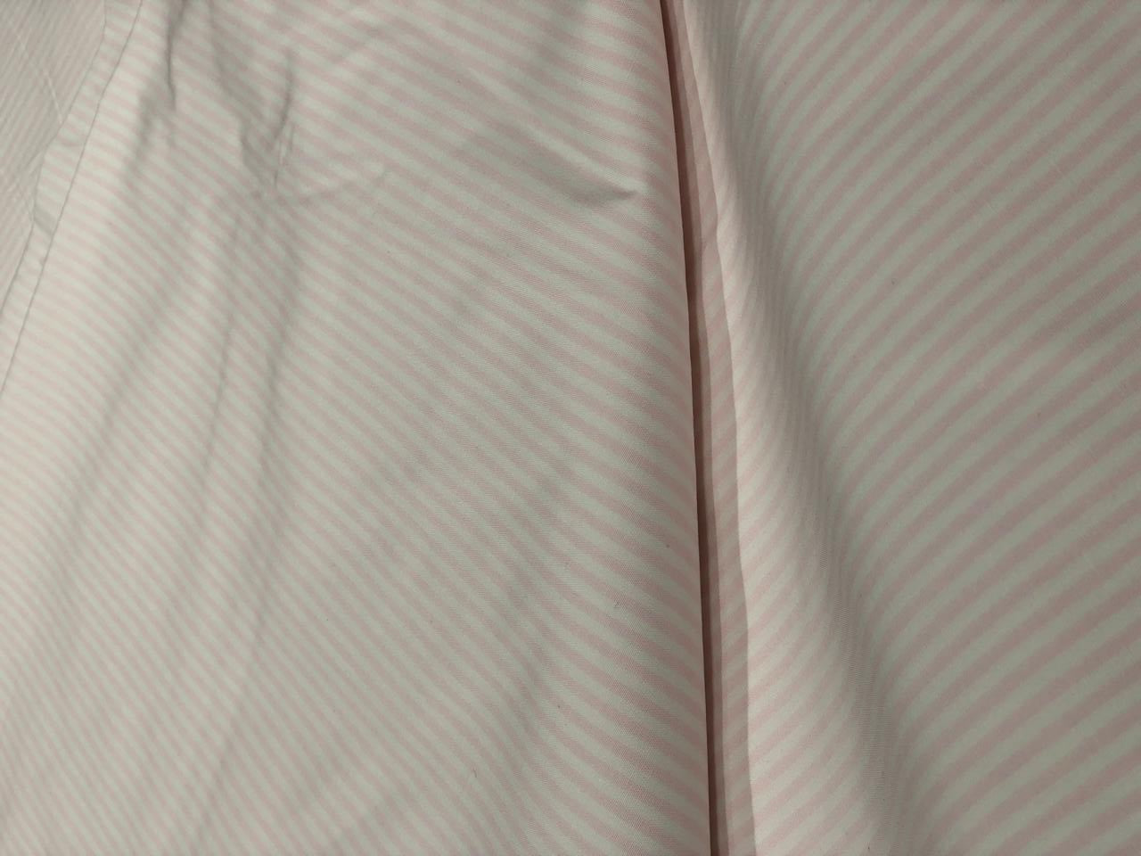 100% Cotton Poplin 58" wide pastel pink 3mm stripes running horizontal by the yard [17621]