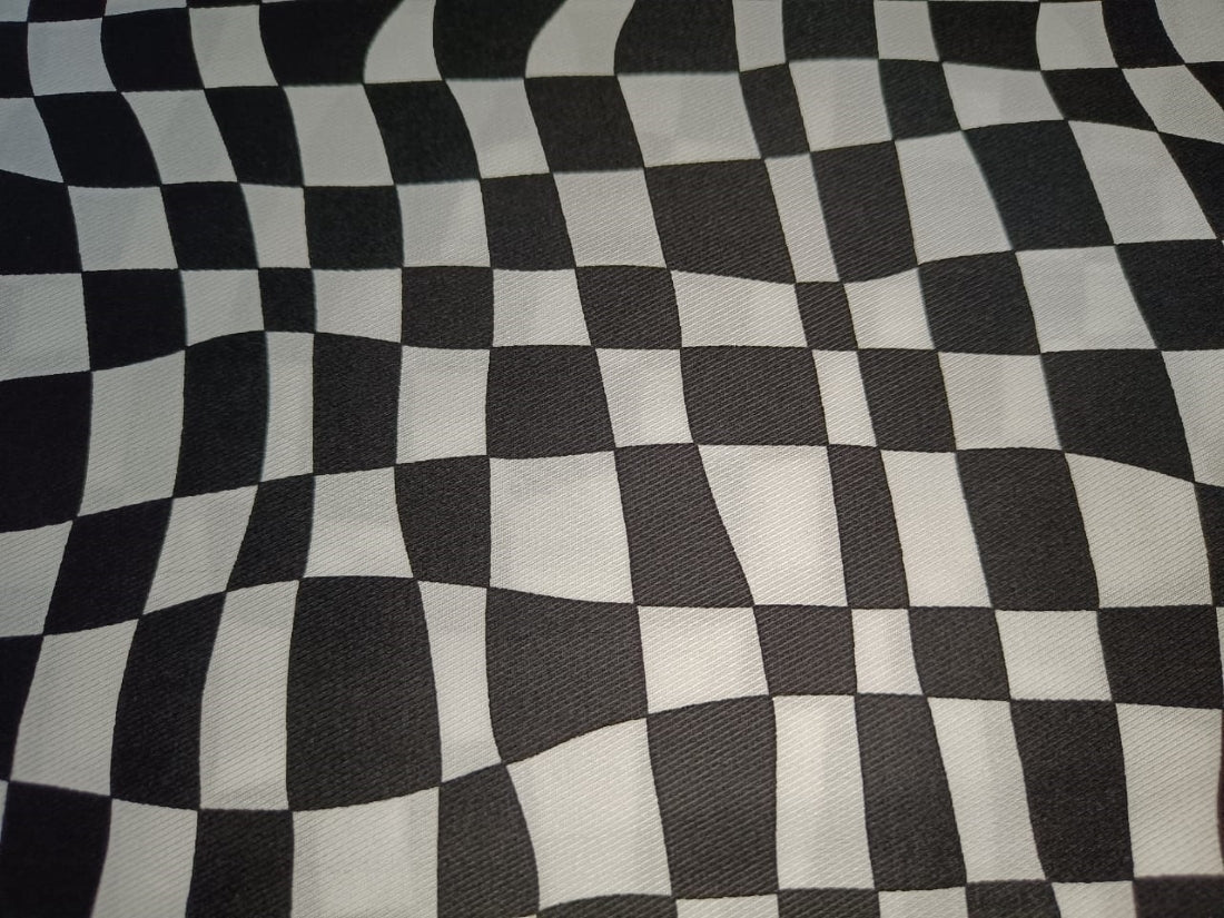 100% Cotton Twill fabric Black and White Plaids 58" wide [15122]