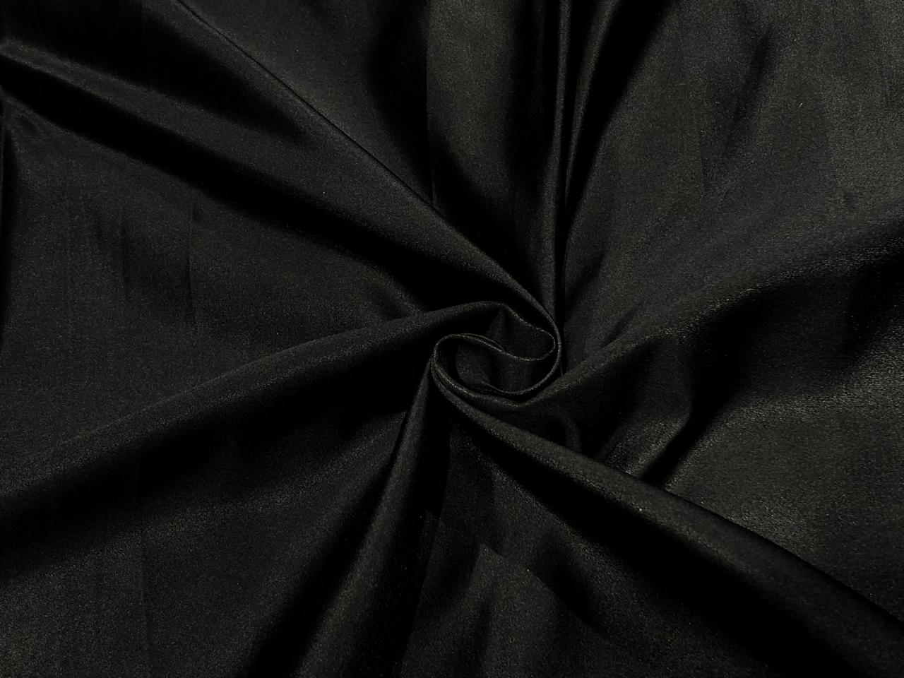Silk Duchess satin  fabric 40 momme 54" wide reversable jet black and silver [17606]