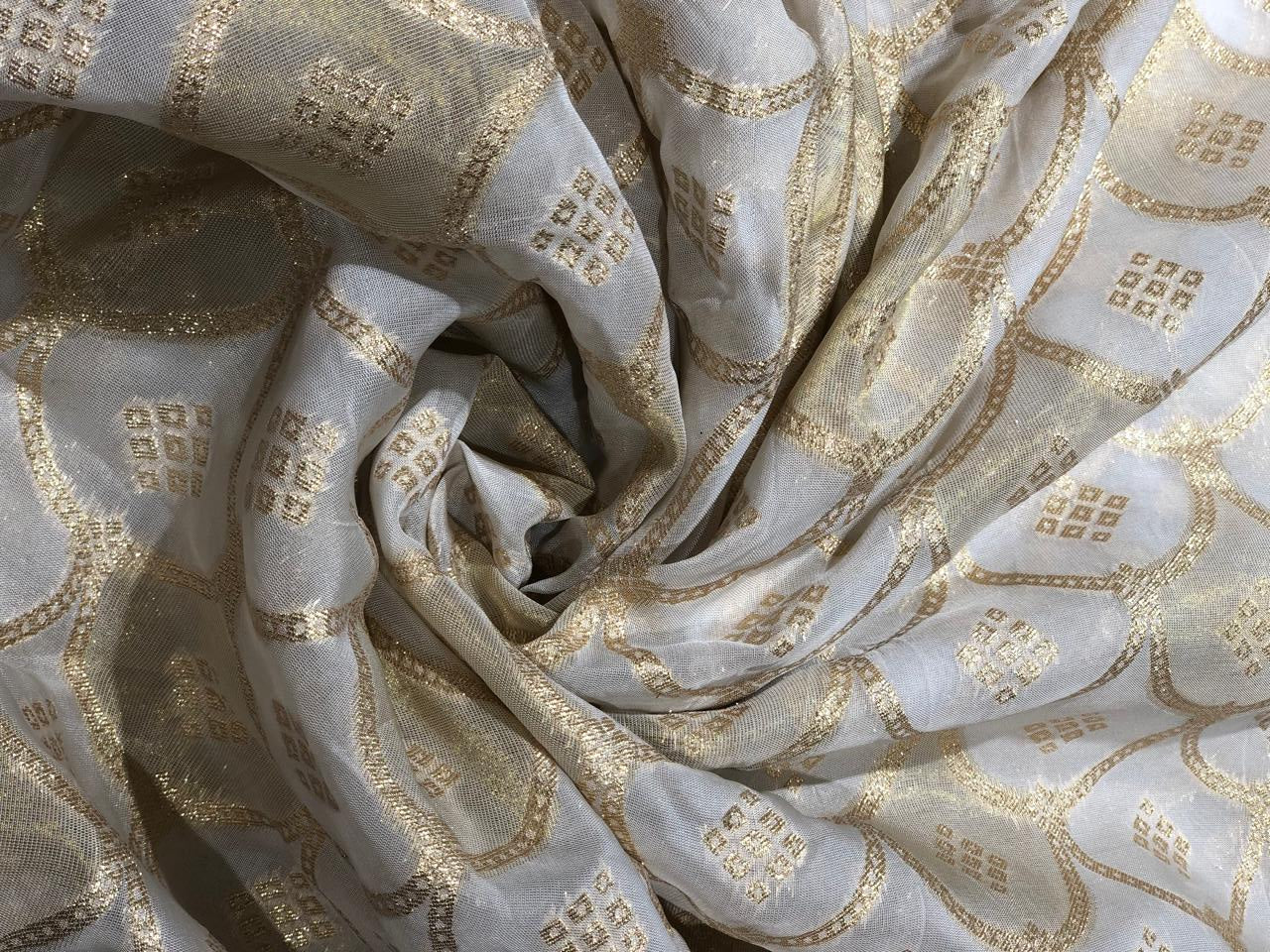 NYLON tissue with jacquard fabric  44"~wide available in 2 designs floral and scallop with motif [17442/551]