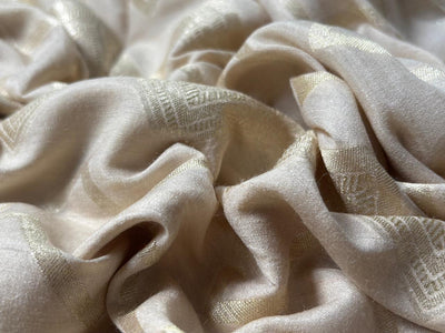 Silk Brocade fabric 44" golden cream with subtle gold geometric triangle jacquard  BRO1064[5]
