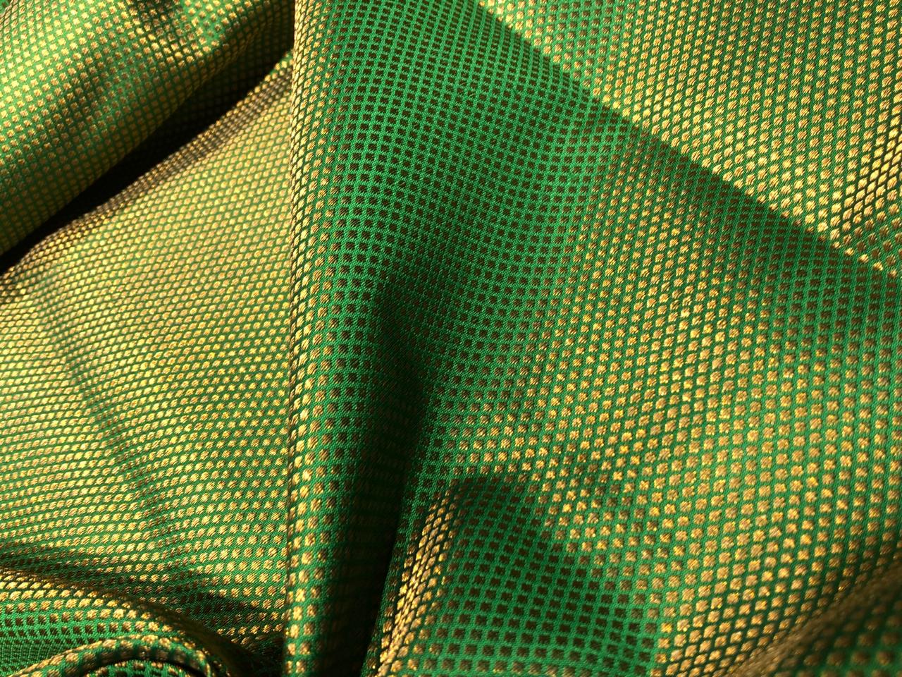 Silk Brocade fabric 44"small metallic gold motifs jacquard available in 3 colors purple, black and green BRO1043