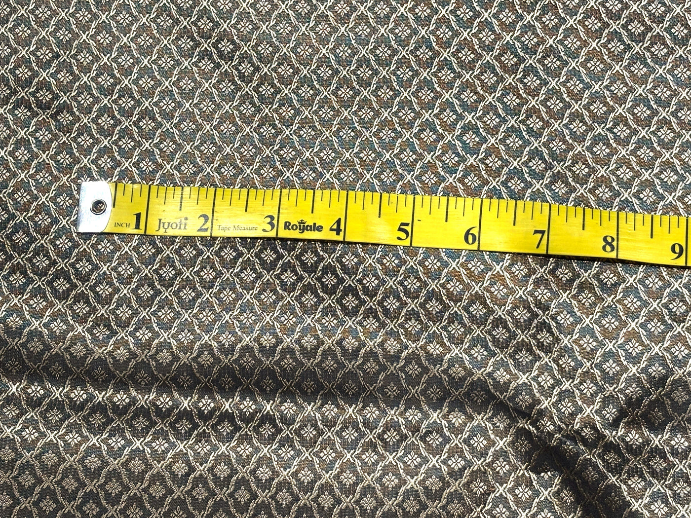 Brocade Fabric brown and gold diamond floral motif  all over Jacquard 44" BRO1028[3]