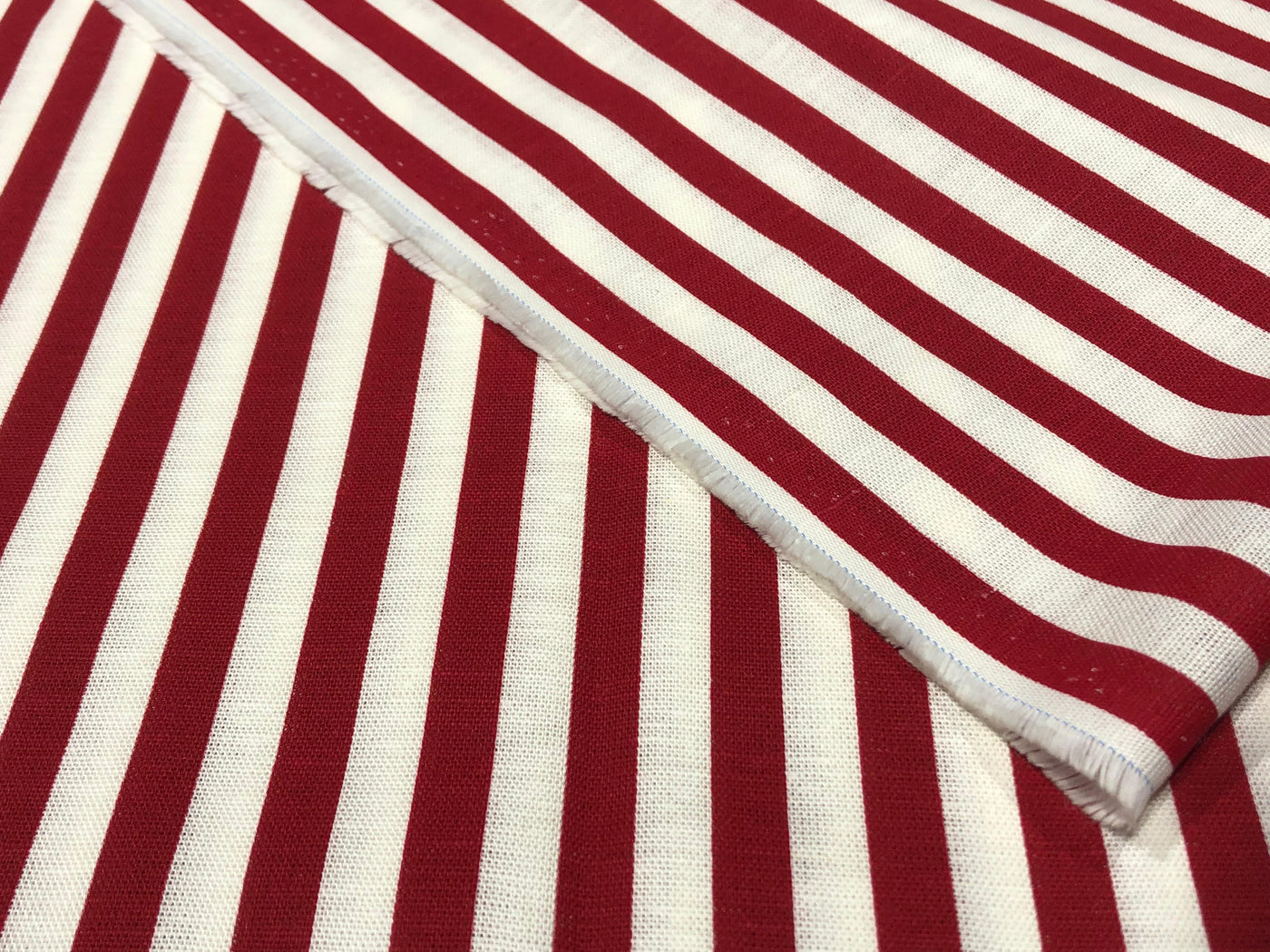 Linen  Fabric 48"wide  red and white  stripe [17288]