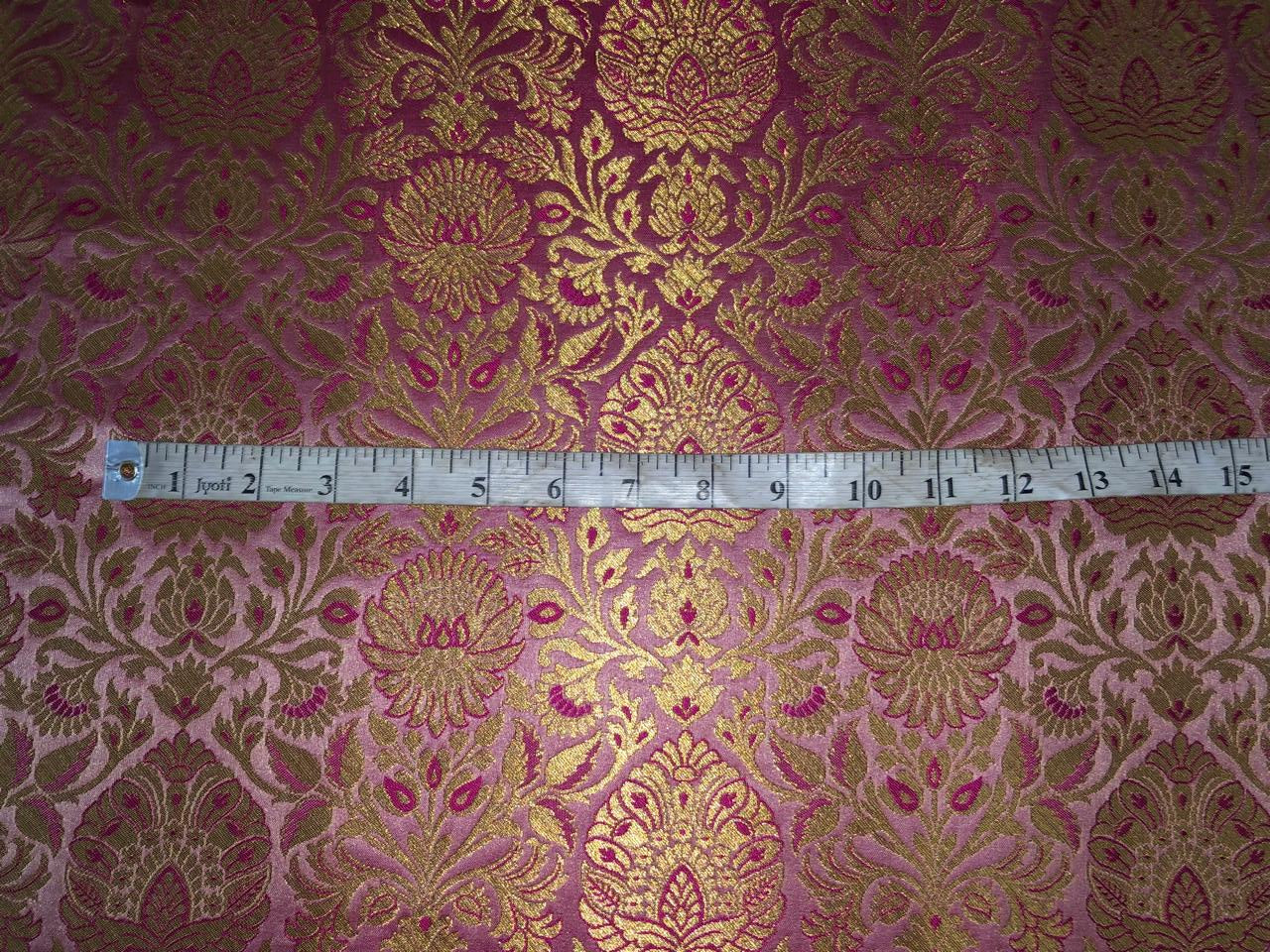 Silk Brocade fabric  jacquard available in 7 colors mulberry, burgundy, candy pink, teal, mustard, green x red  and turquoise BRO1026