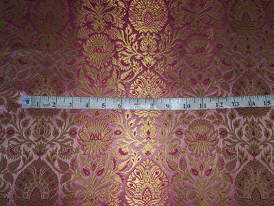 Silk Brocade fabric  jacquard available in 7 colors mulberry, burgundy, candy pink, teal, mustard, green x red  and turquoise BRO1026