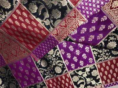 Silk Brocade fabric multi colour jacquard 44" wide BRO1071 available in 8 different color combinations[BRO1071[1-8]]