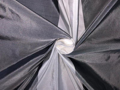 100% silk Taffeta grey and white ivory 7.75 inch Stripes Selvidge to Selvidge 54" long TAFS170
