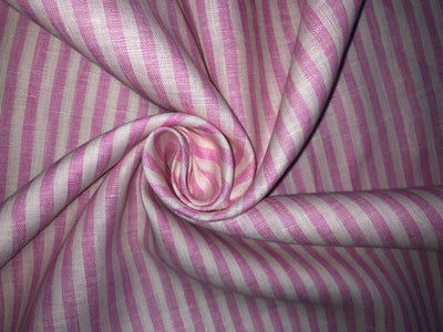 100% Linen stripe 60's Lea Fabric 58" wide pink stripes in 2 styles [15719/20]