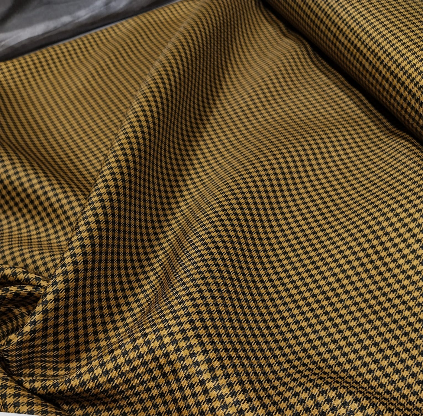 SUITING PLAIDS POLYESTER VISCOSE 58" available in 2 colors tan/black and hounds tooth