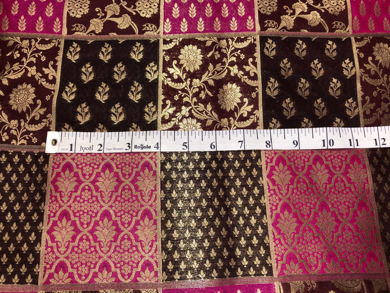 Silk Brocade fabric multi colour jacquard 44" wide BRO1071 available in 8 different color combinations[BRO1071[1-8]]