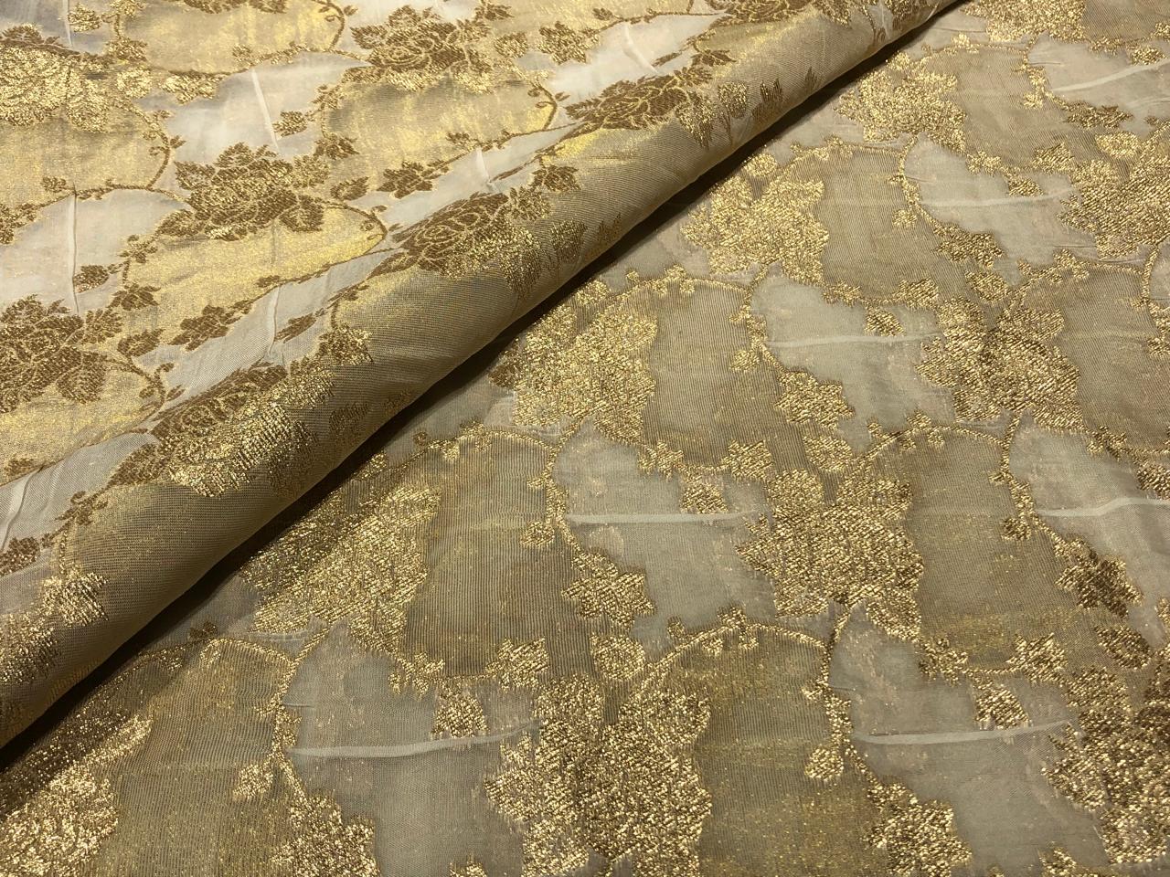 NYLON tissue with jacquard fabric  44"~wide available in 2 designs floral vines and geometric paisleys [17172/73]