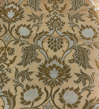 Silk Brocade fabric dark gold x metallic gold color 44" wide BRO1036[1]