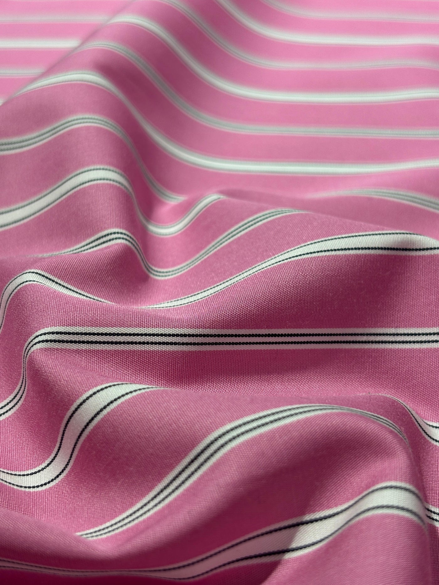 100% Cotton Poplin 58" wide stripes available in 2 colors pink and blue [17757/58]