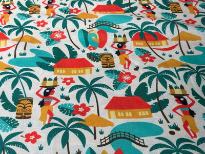 POLY MUSLIN PRINTED FABRIC 56" wide TROPICAL/ BEACH WEAR IN 4 DIFFERENT DESIGNS AND COLORS