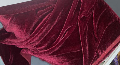 Silk  Velvet Plush Fabric  WINE RED 44" wide [16682]