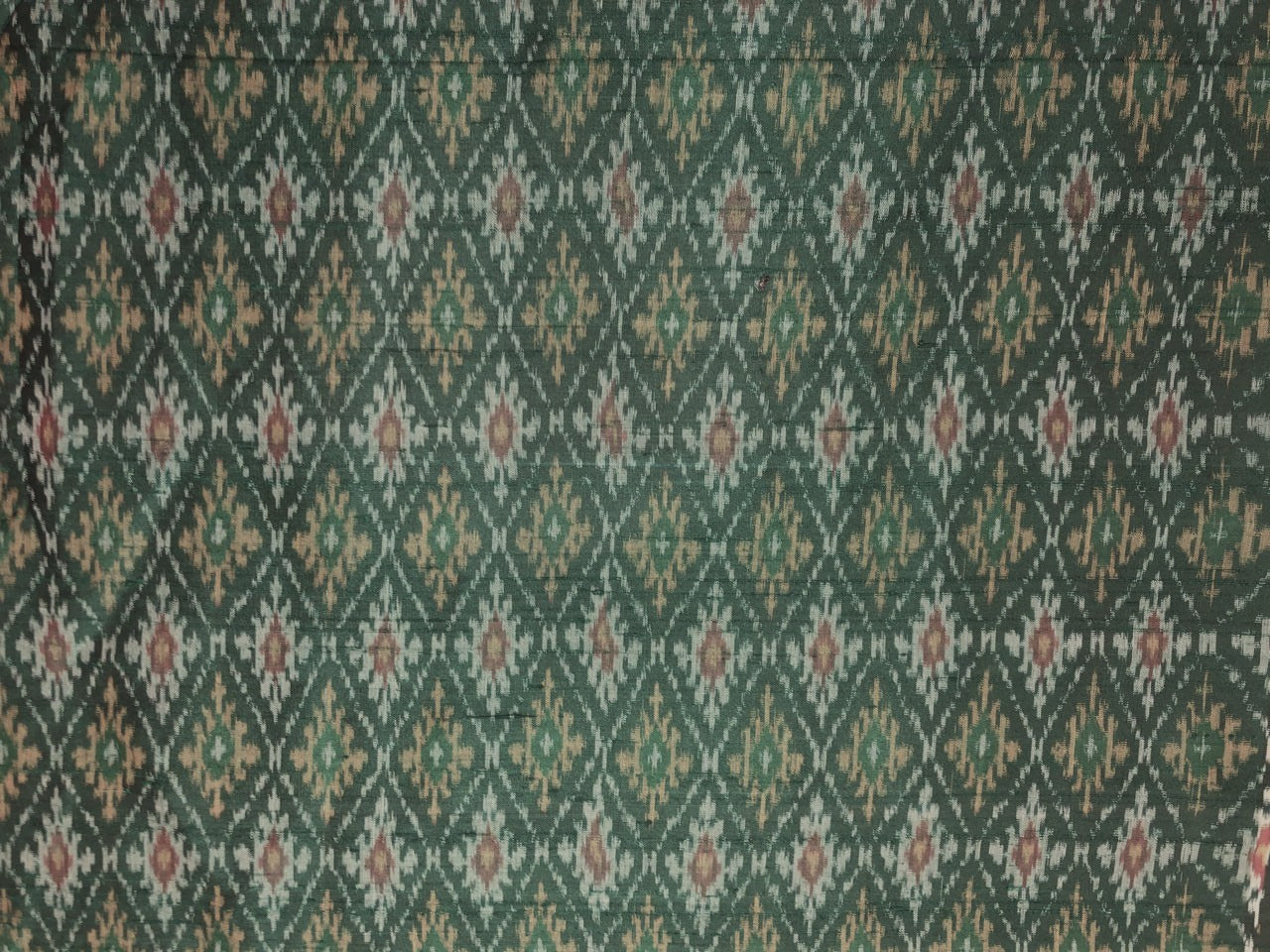 100% pure silk dupion ikat fabric green color 44" wide available in 2 combinations[18473/74]