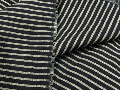 100% Cotton Denim  Fabric 58" wide available in ZIG ZAG DESIGN 3 COLORS white with black zigzag/white with navy zigzag and navy with white