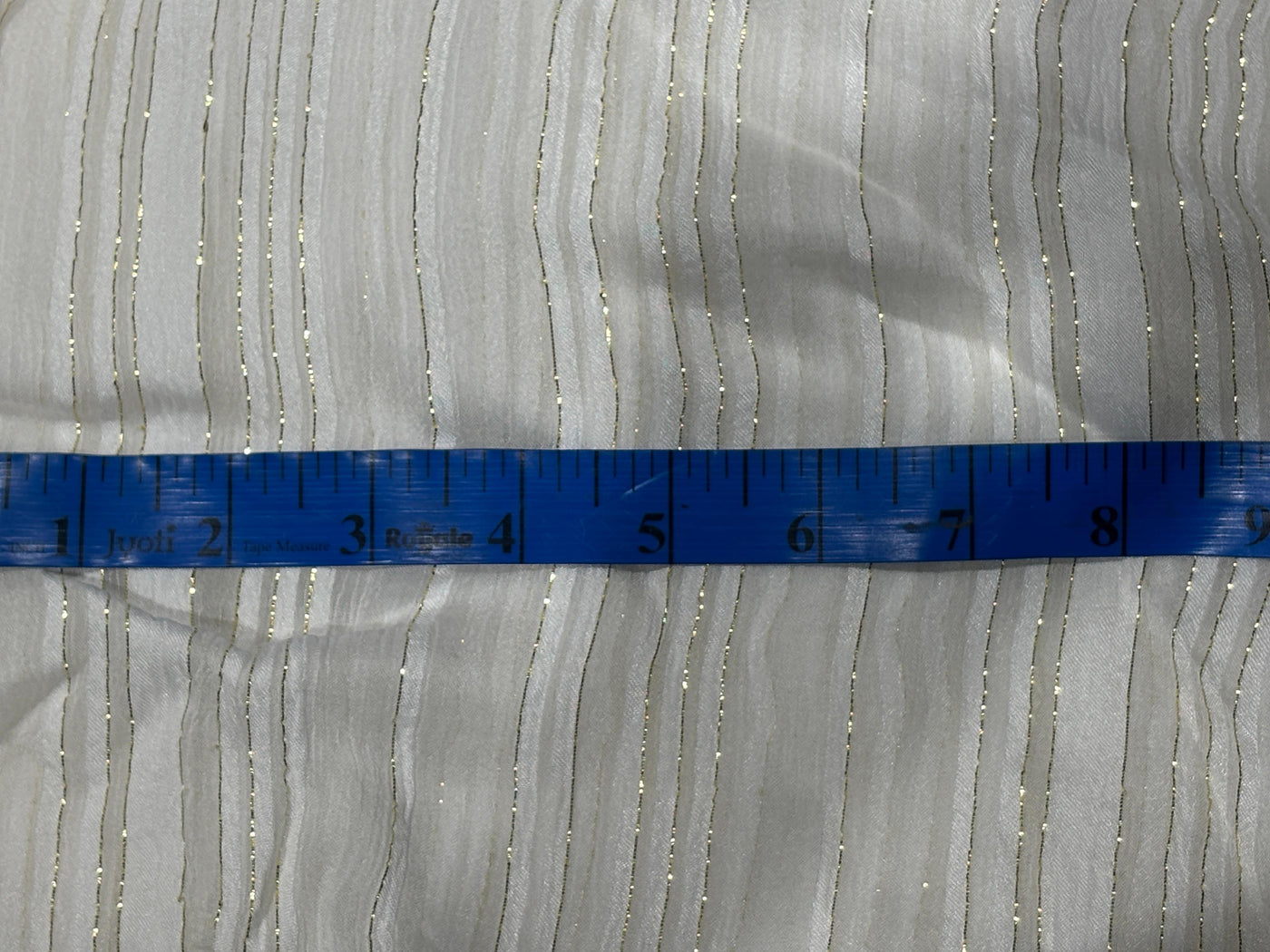 Cotton viscose crush chiffon with satin and lurex stripe fabric 44" wide [17780]