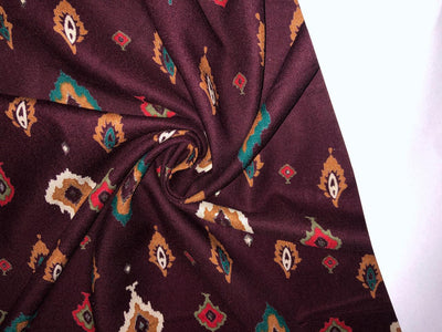 Premium Viscose Rayon fabric with foil print ABSTRACT MOTIF 58" wide available in TWO  colors WINE AND BLACK