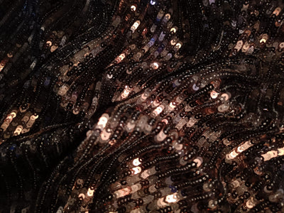 Net Fabric with diagonal sequin lycra 58'' Wide available in 2 colors gold and copper bronze