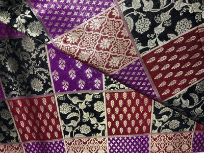Silk Brocade fabric multi colour jacquard 44" wide BRO1071 available in 8 different color combinations[BRO1071[1-8]]