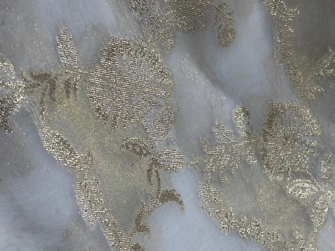 NYLON tissue with jacquard fabric  44"~wide available in 2 designs floral and scallop with motif [17442/551]