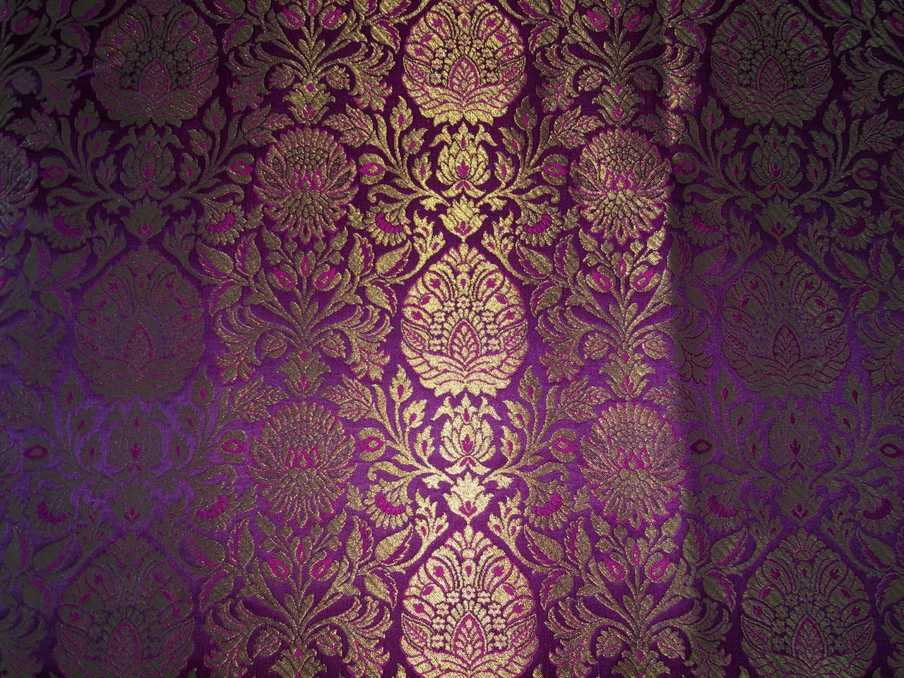 Silk Brocade fabric  jacquard available in 7 colors mulberry, burgundy, candy pink, teal, mustard, green x red  and turquoise BRO1026