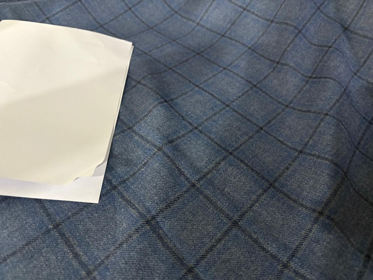 Tweed Premium Suiting plaids Fabric 58" wide available in 2 colors charcoal grey and denim blue [[17336/37]