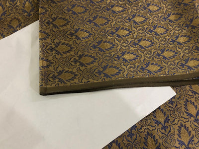 Silk Brocade fabric 44" wide  JACQUARD available in 4 colors green and blue/gold and blue/army green and blue and navy and blue   BRO971