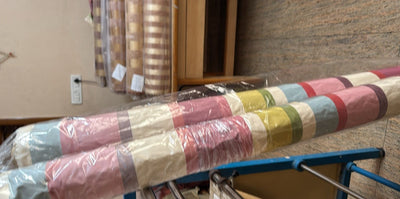 100% silk Taffeta  multi color satin Stripes TAFS169 54"wide