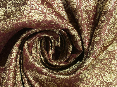Silk Brocade fabric 44" available in 4 colors dusty peach, glitter burgundy ,peachy orange and dusty mint [BRO1040]
