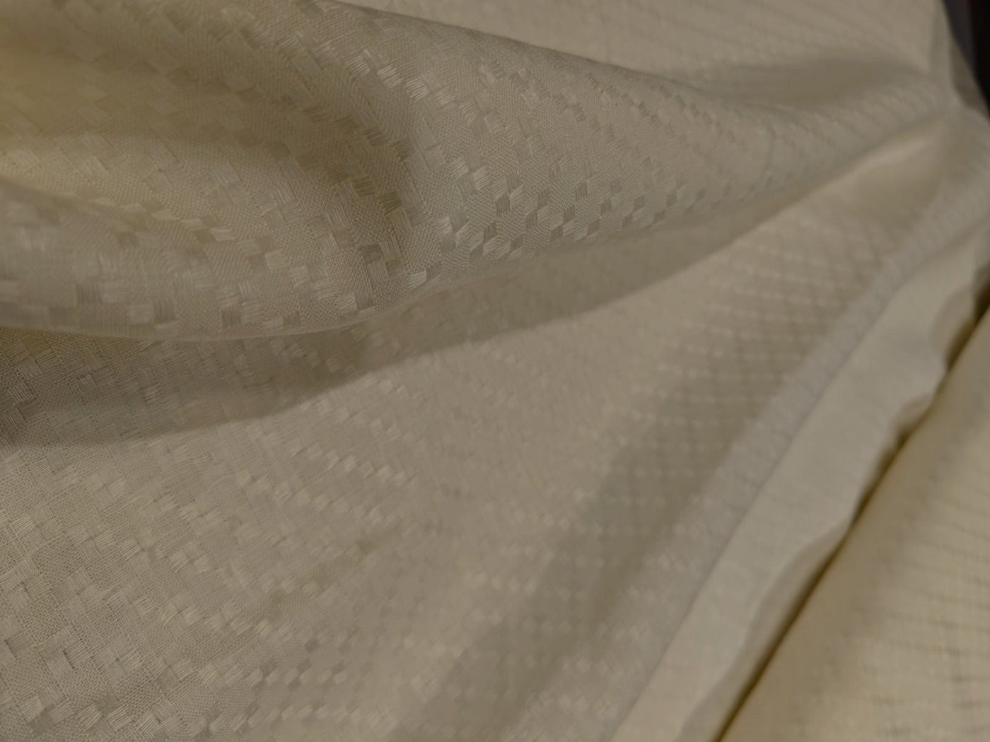 Linen dobby 58" wide available in 3 colors dark ivory/darker ivory and white sustainable and eco-friendly linen