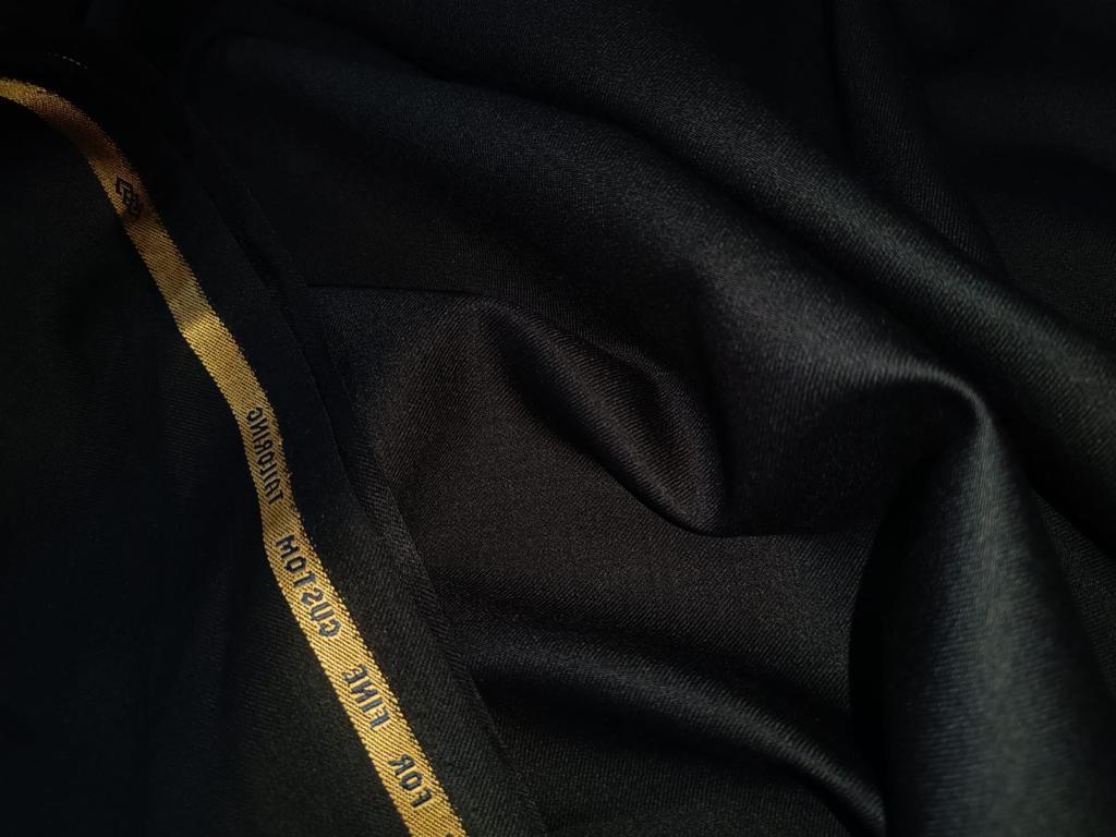 100% WOOL SUITING 58" wide super 120s BLACK [15591]