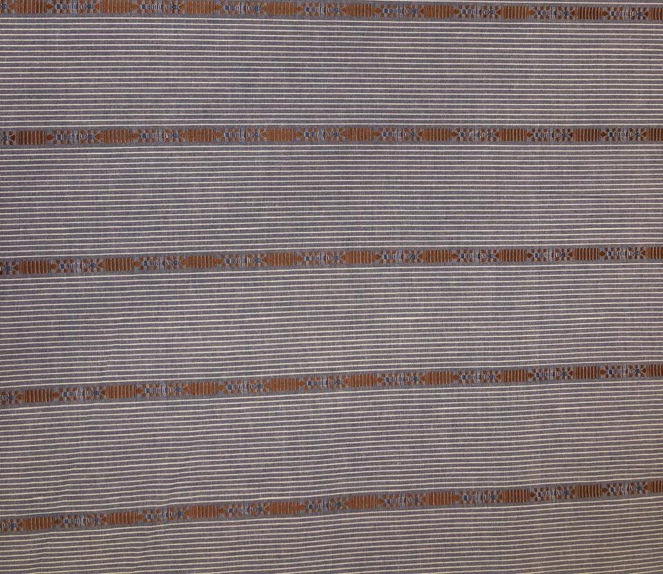 100% cotton stripes blue /white stripe with brown stripe pattern 56" wide [18344]