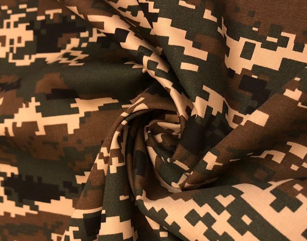 100% Cotton Denim  Fabric 58" wide available in 5 different designs of army prints