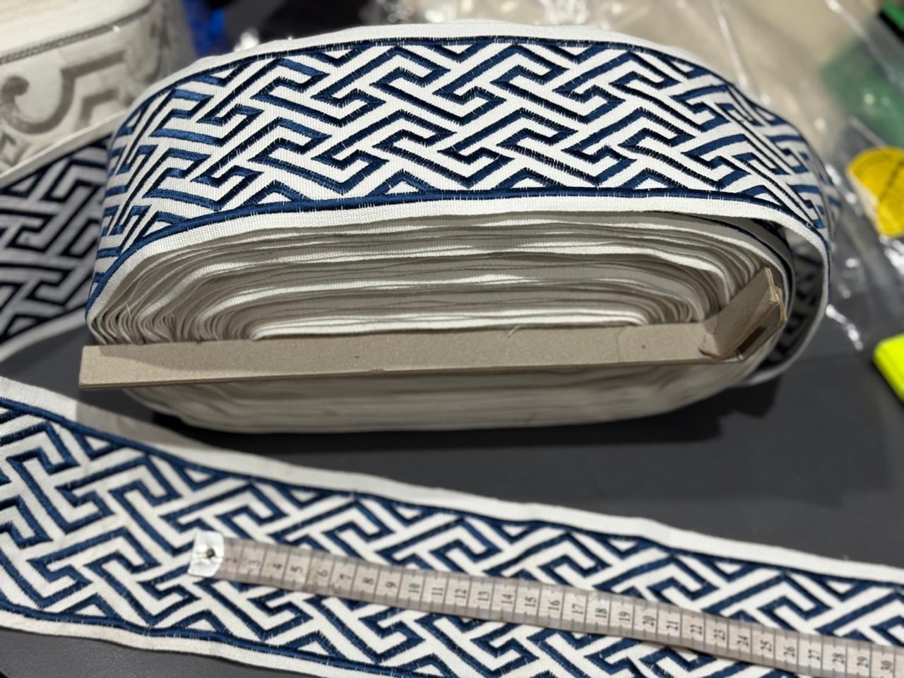 LACE /BORDER used in garments and furnishings available in fawn and navy