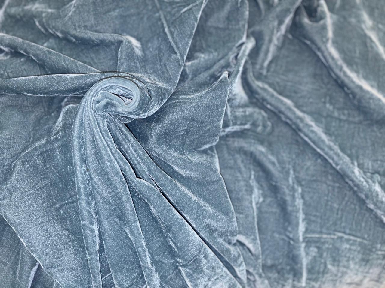 100% Micro Velvet Slate blue  Fabric 44" wide [18295]